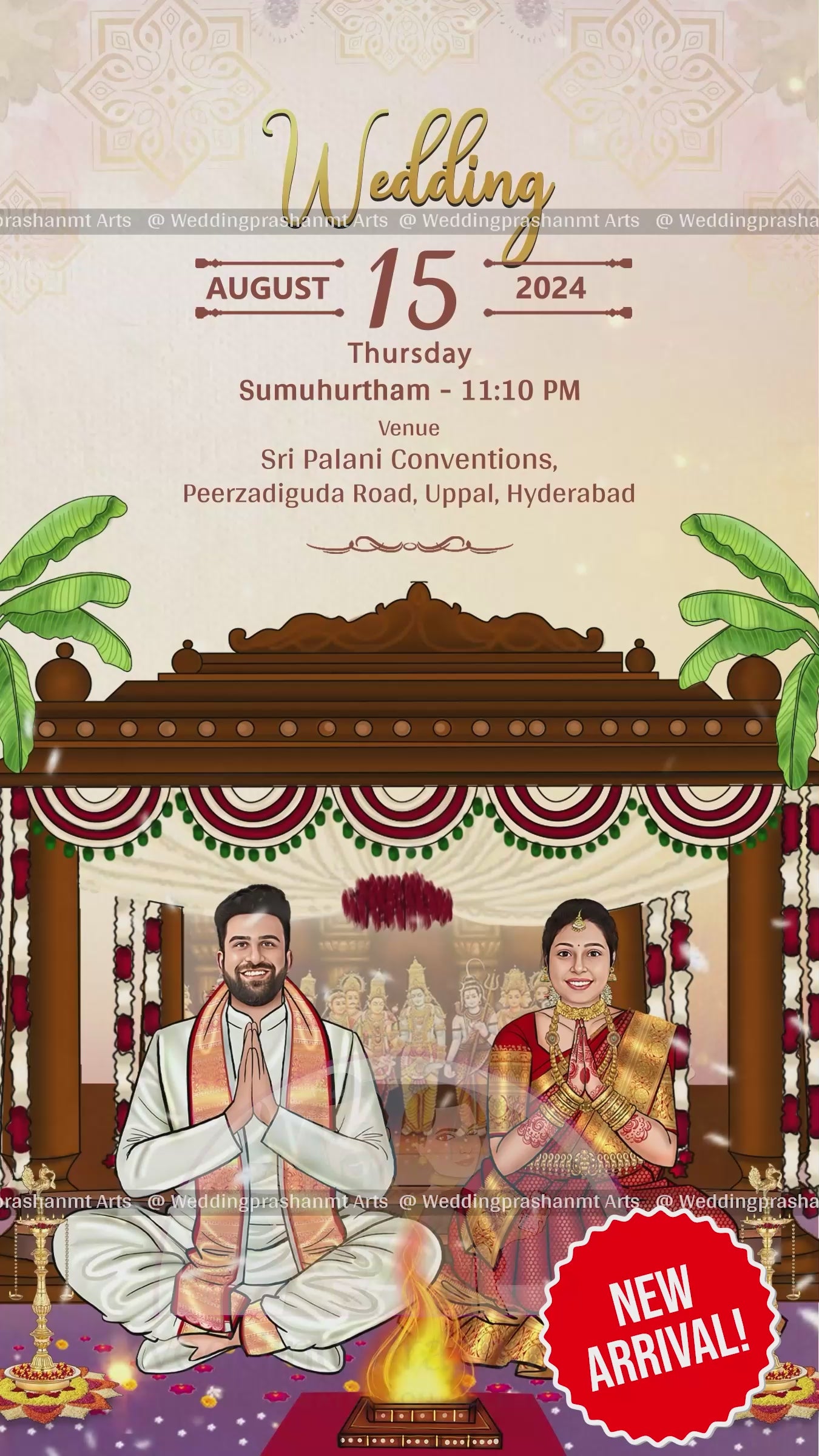 SIC-011 | Cinematic South Indian Wedding Video Invitation - Grand & Personalized