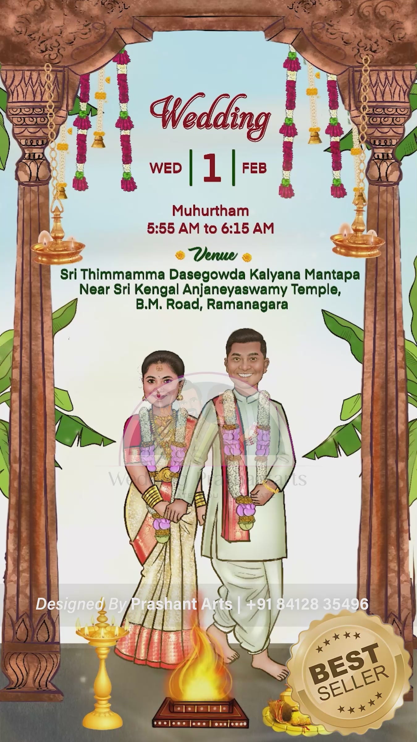 SIC-007 | Majestic South Indian Wedding Invitation Video