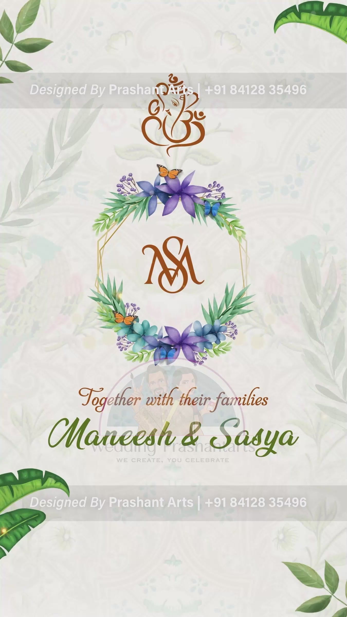 SIC-005 |Celebrate Love with Modern Elegance: South Indian Wedding Caricature Invitation