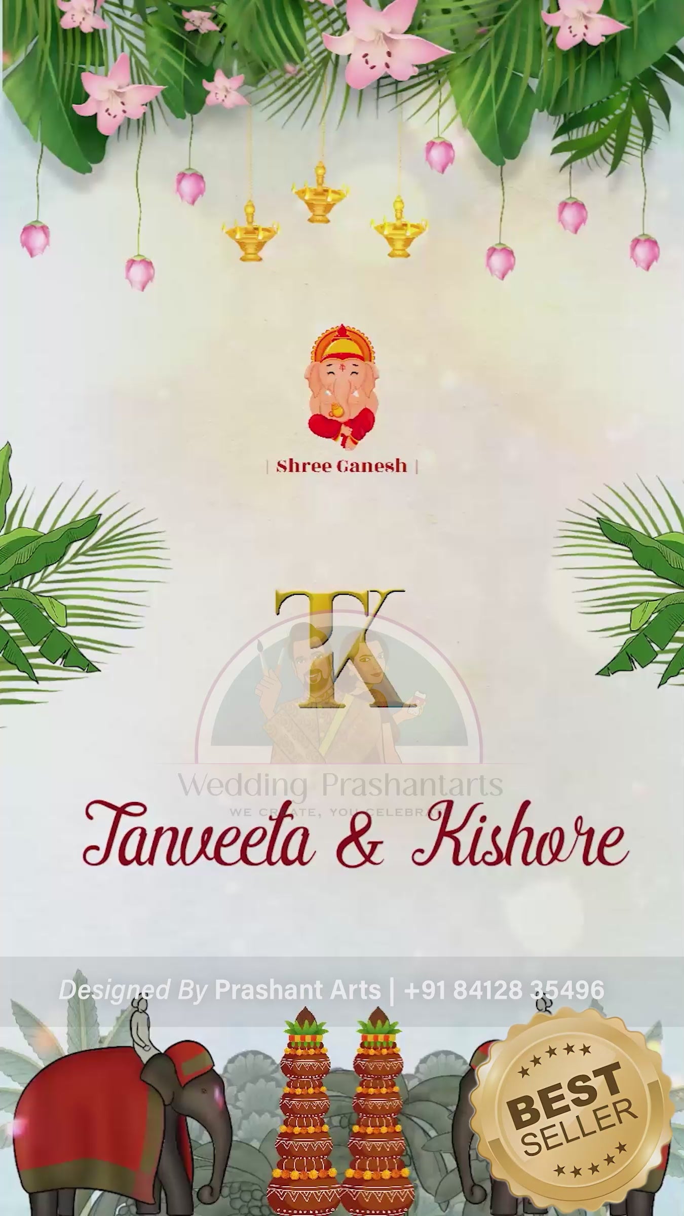 SIV-018 | Modern South Indian Wedding Video Invitation - Contemporary & Elegant