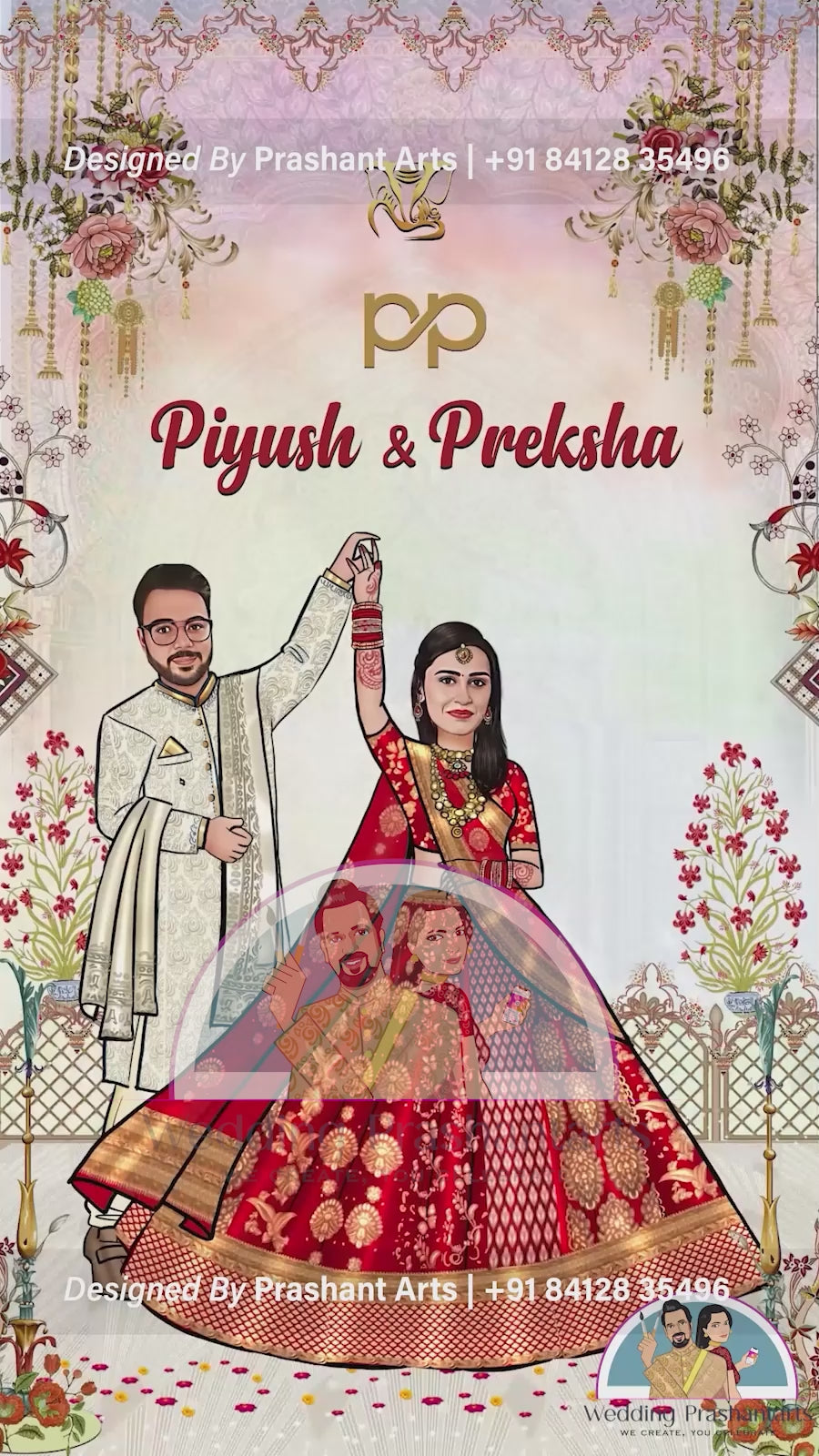 NIC-003 | North Indian Wedding & Reception Invitation : Indian Save The Date Invite NIC-003 | North Indian Wedding & Reception Invitation : Indian Save The Date Invite