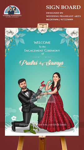 EGP-018 | Minimalist Engagement welcome board - Modern Elegance for Your Announcement