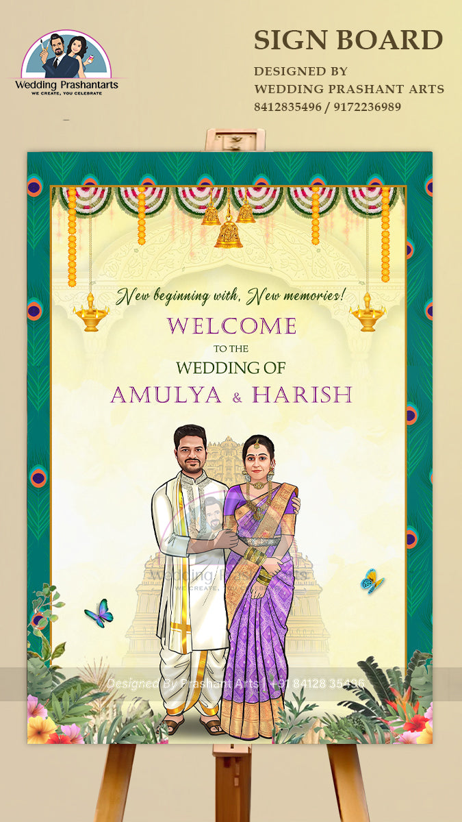 SIP-003 | Celebrate Your South Indian Wedding in Style with Caricature Invitations