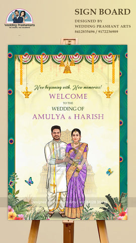 SIP-003 | Celebrate Your South Indian Wedding in Style with Caricature Invitations
