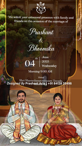 SI-003 | Immerse Yourself in Tradition: South Indian Wedding Invitation