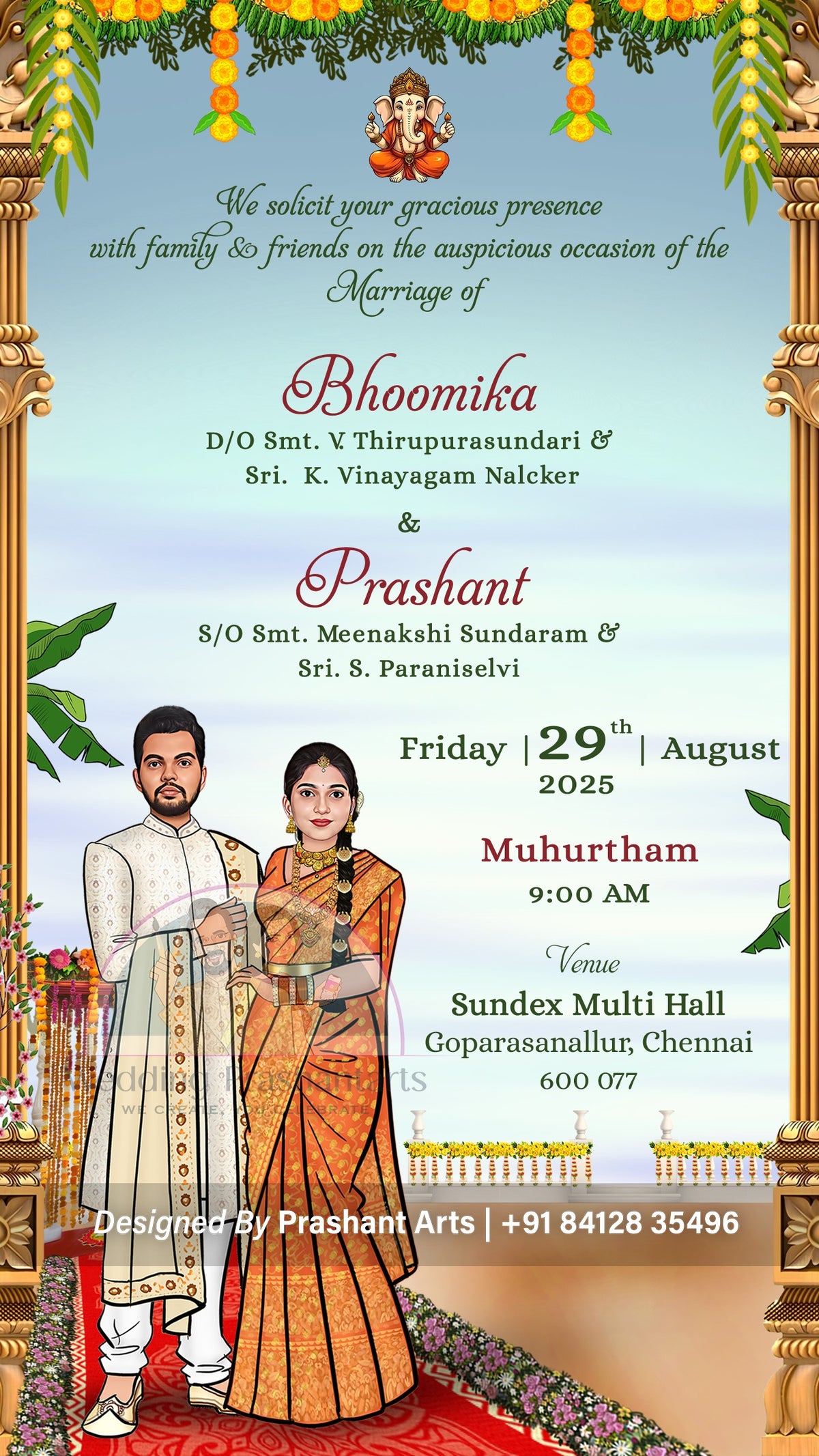 SI-004 | South Indian Wedding Invitation - Find Your Perfect Match