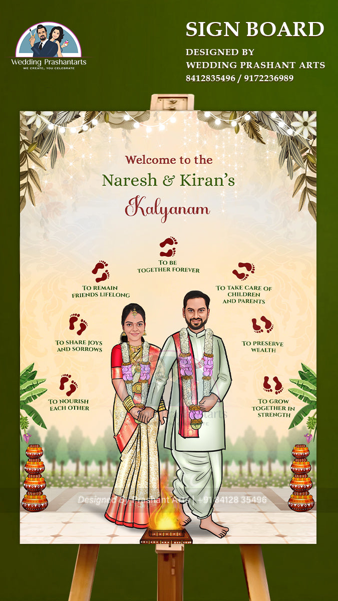 SIP-004 | Announce Your South Indian Wedding with Eye-Catching Caricature Invites