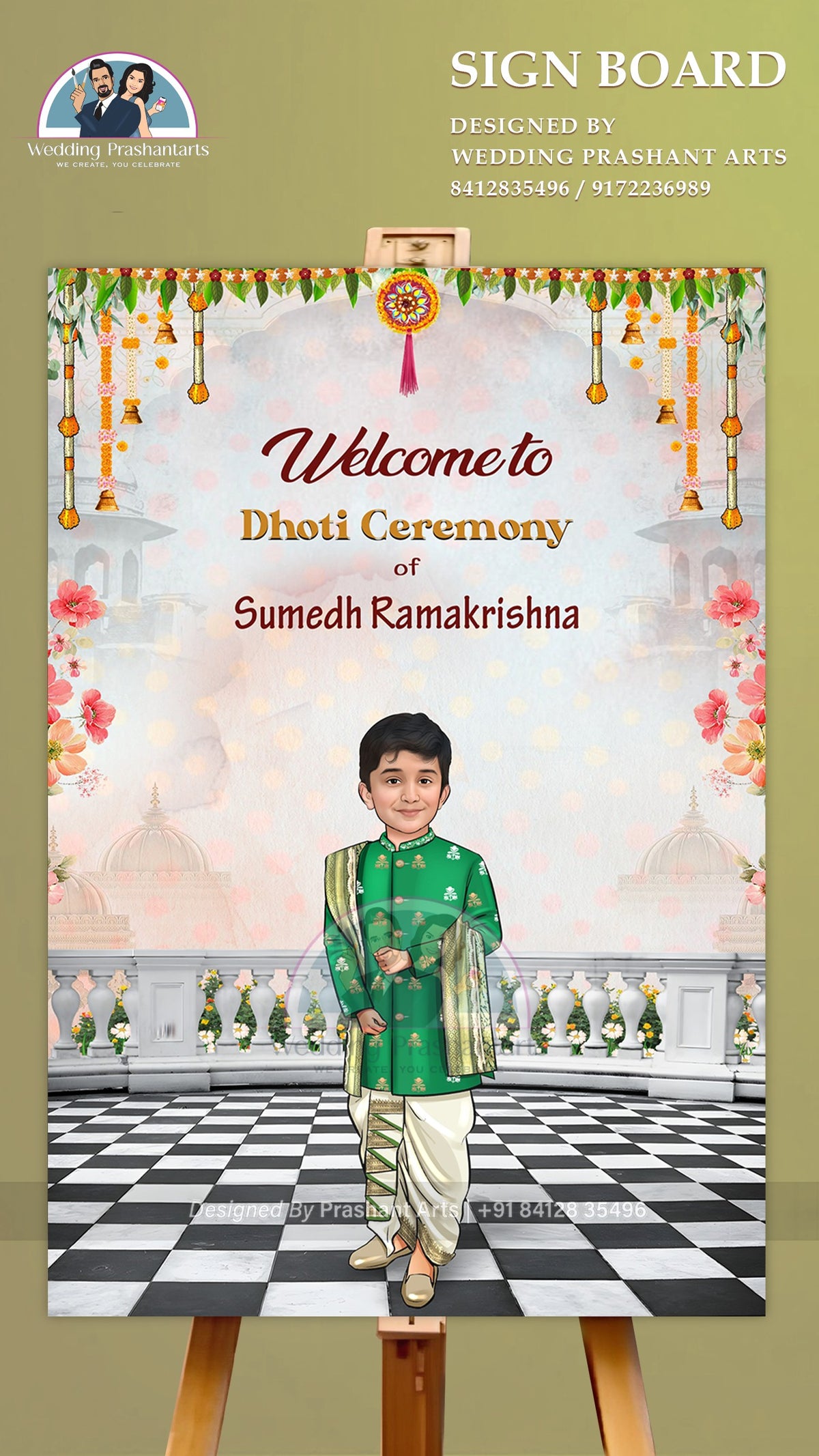 DCP-016 | Elegant Dhoti Ceremony Entrance Board