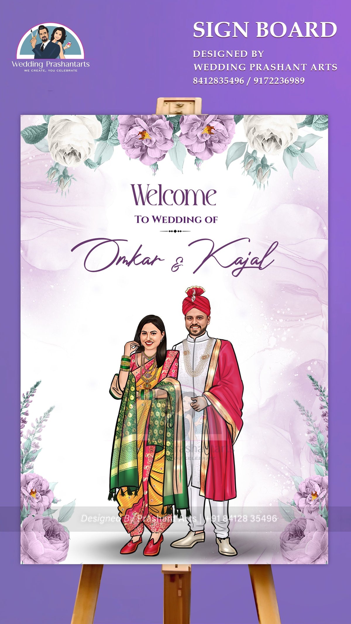 MRP-017 Modern Marathi Wedding Welcome Board Ideas