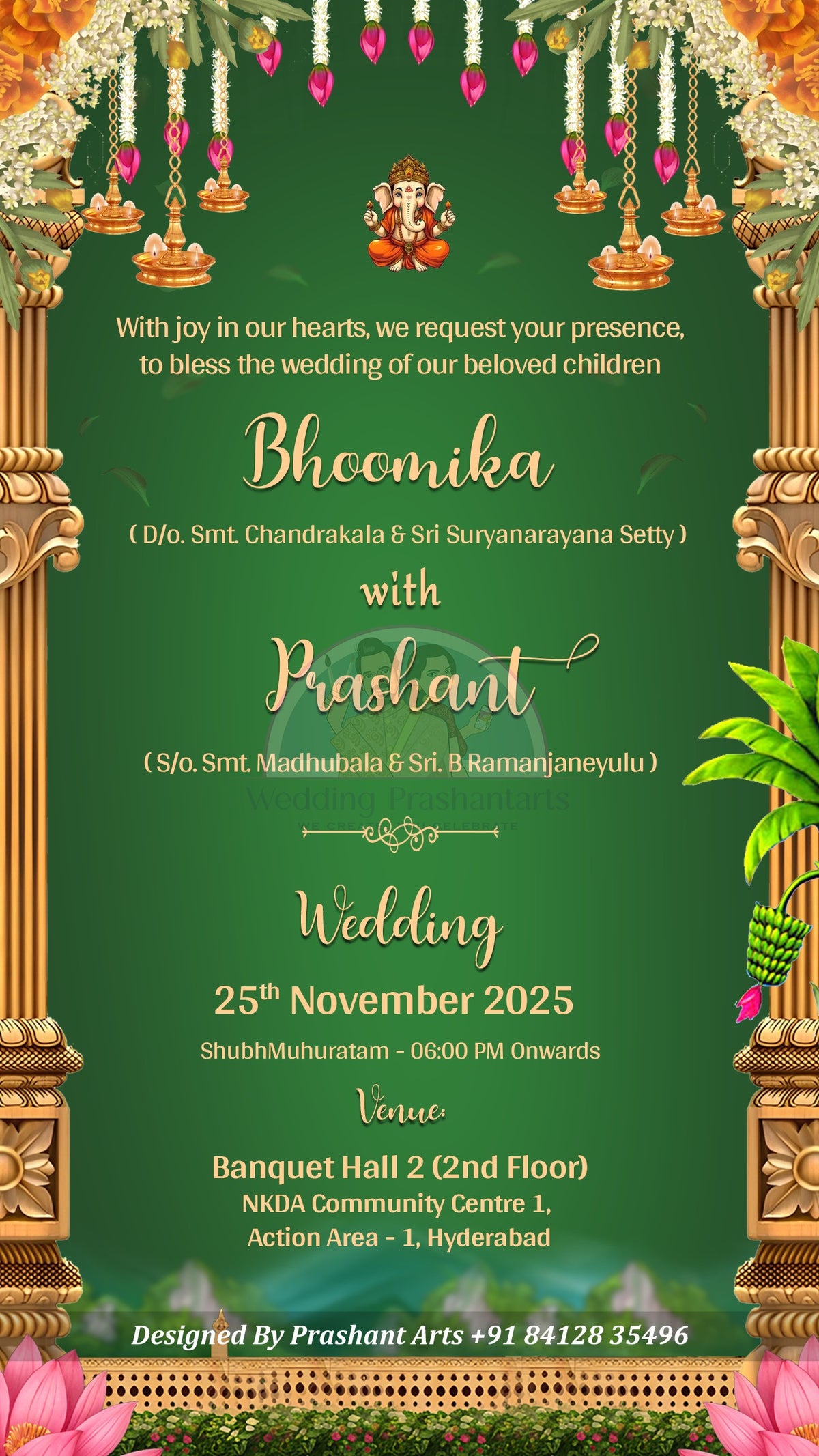 SI-012 | South Indian Wedding Invitations: Budget-Friendly Elegance