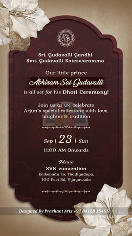 DCP-001 | Traditional Dhoti Ceremony Invitation Card