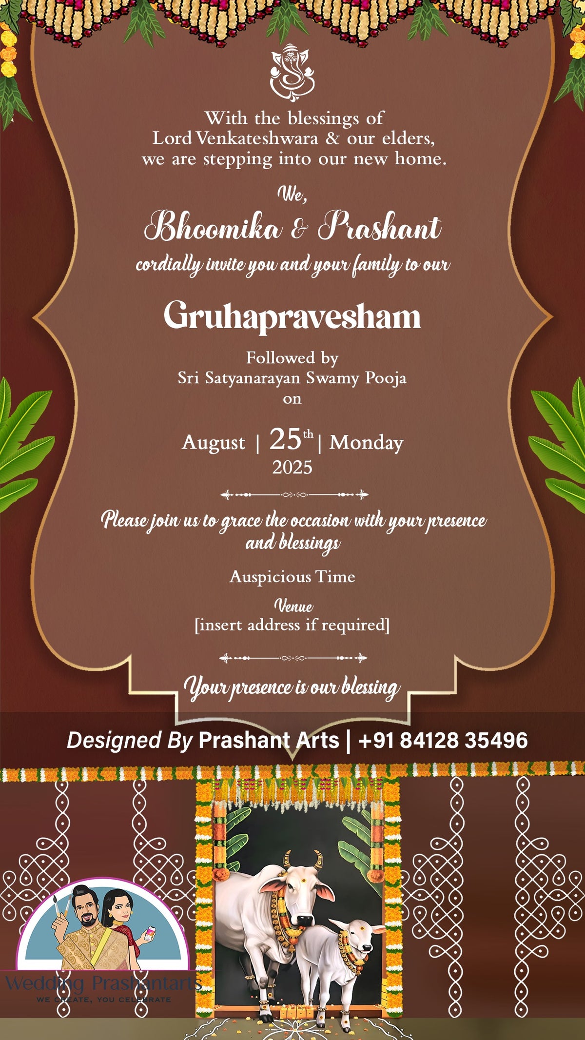 HWP-002 | Traditional Static Housewarming Ceremony Invite