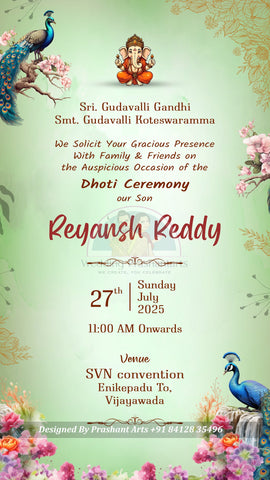 DCP-002 | Elegant Dhoti Ceremony Invite – Static Design