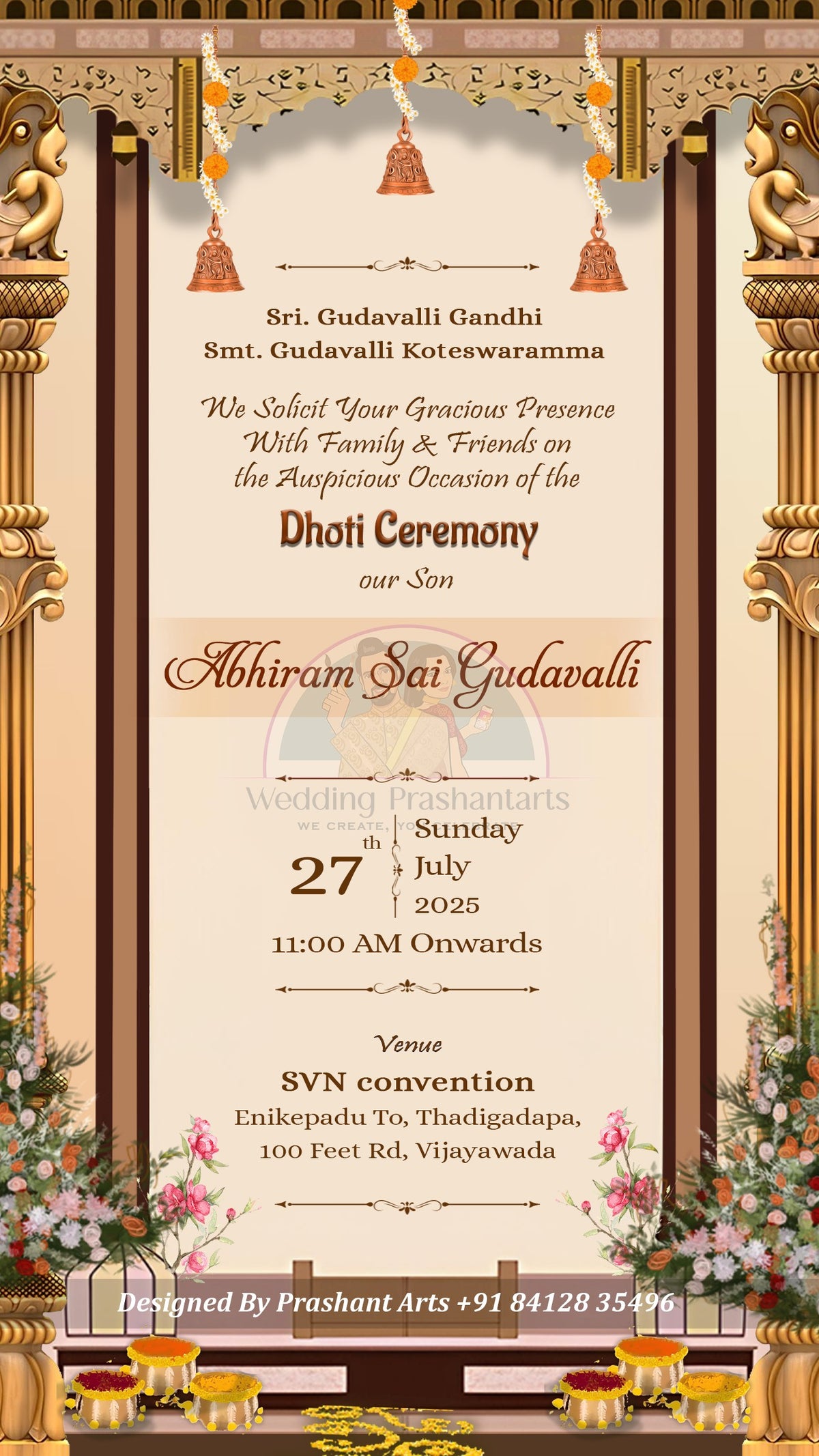 DCP-003 | Customized Dhoti Ceremony Static Invitation