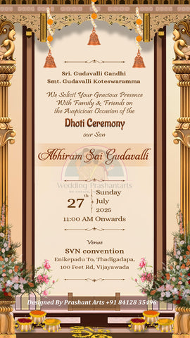 DCP-003 | Customized Dhoti Ceremony Static Invitation