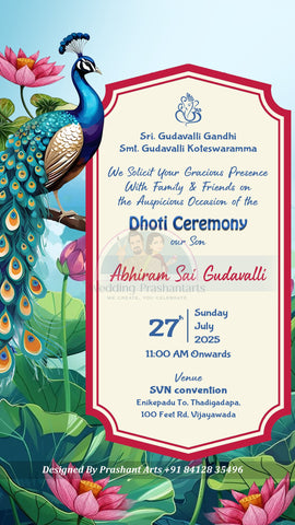 DCP-005 | Minimalist Dhoti Ceremony Invite – Static Design