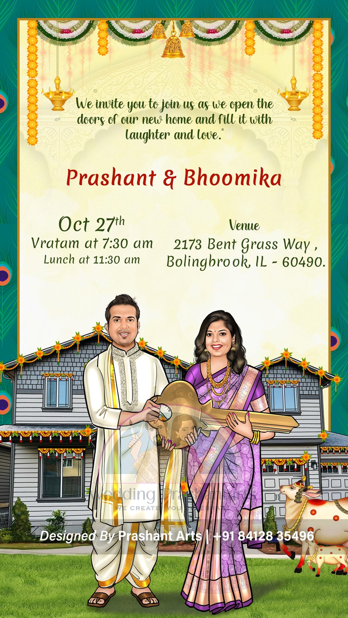 HWP-004 | Caricature Static Housewarming Invite
