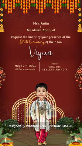 DCP-009 | Cultural Dhoti Ceremony Invite – Static Format