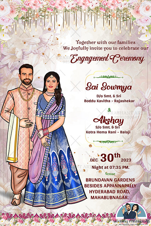 Engagement Invitations that Stand Out - Reflect Your Style with PrashantArts | EGC-013