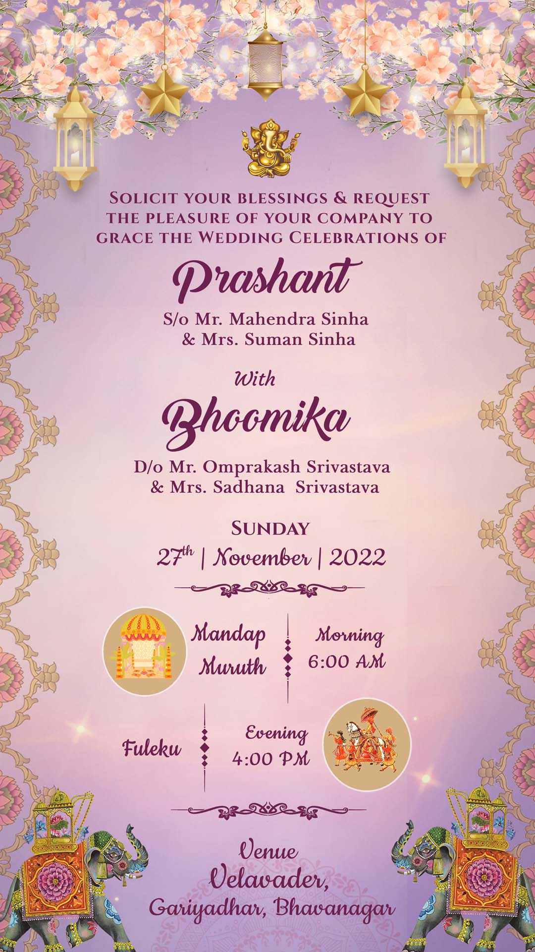 Create Memorable Gujarati Weddings with Elegant E-Invites | GR-002