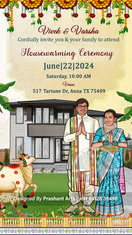 HWP-008 | South Indian Static Housewarming Invite