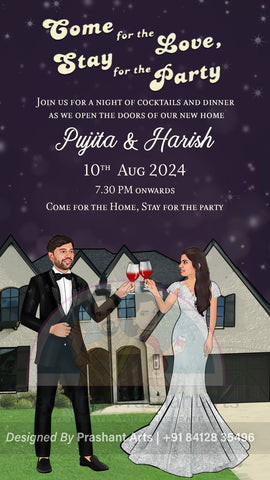 HWP-009 | Dark Theme Static Housewarming Invitation