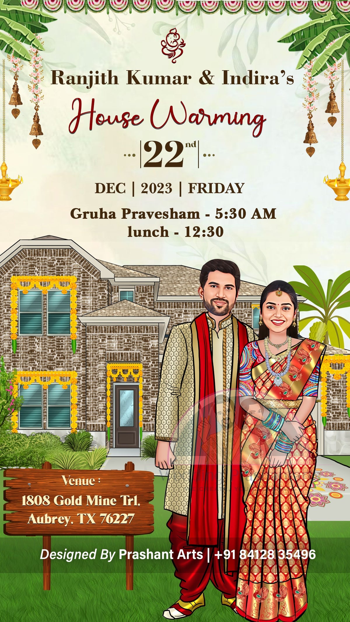 HWP-007 | Static Caricature Housewarming Invitation
