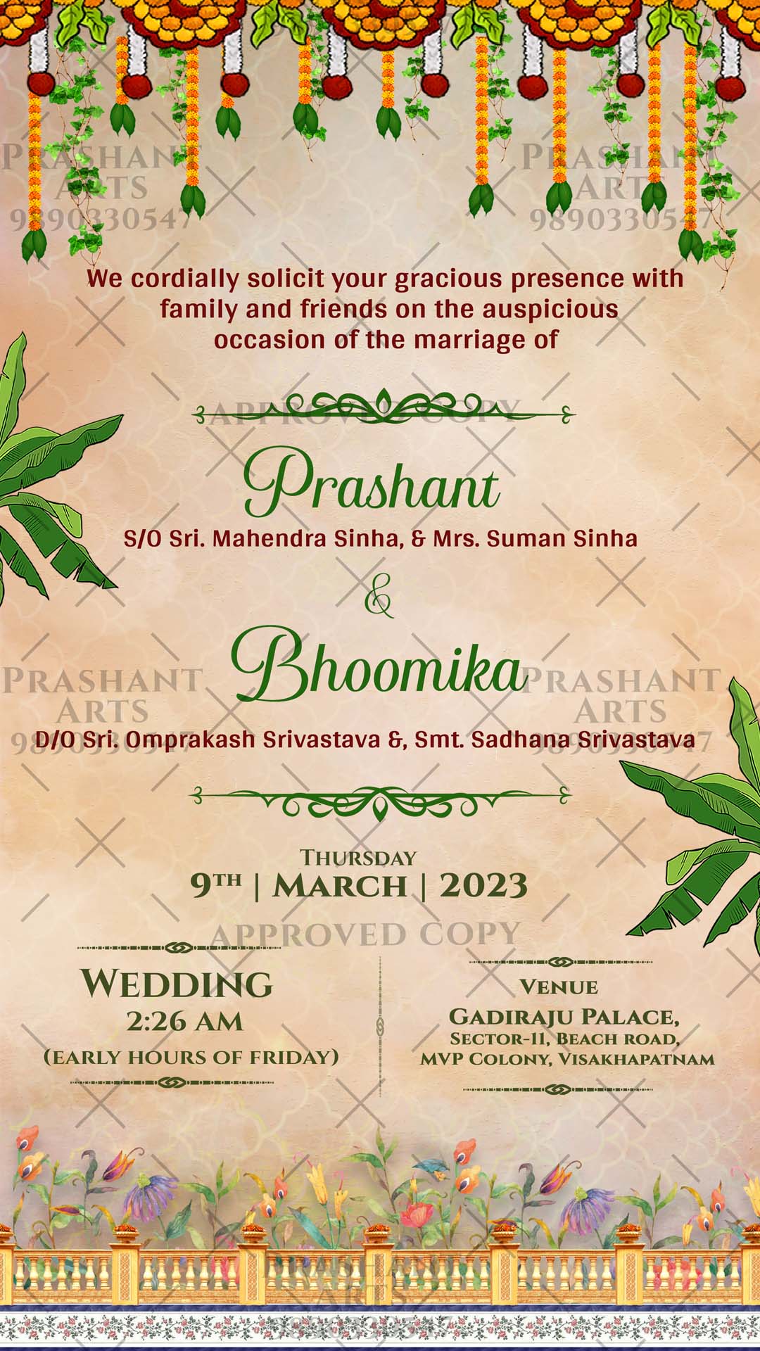 Celebrate Our Union: Traditional South Indian Wedding Invitation | SI-002