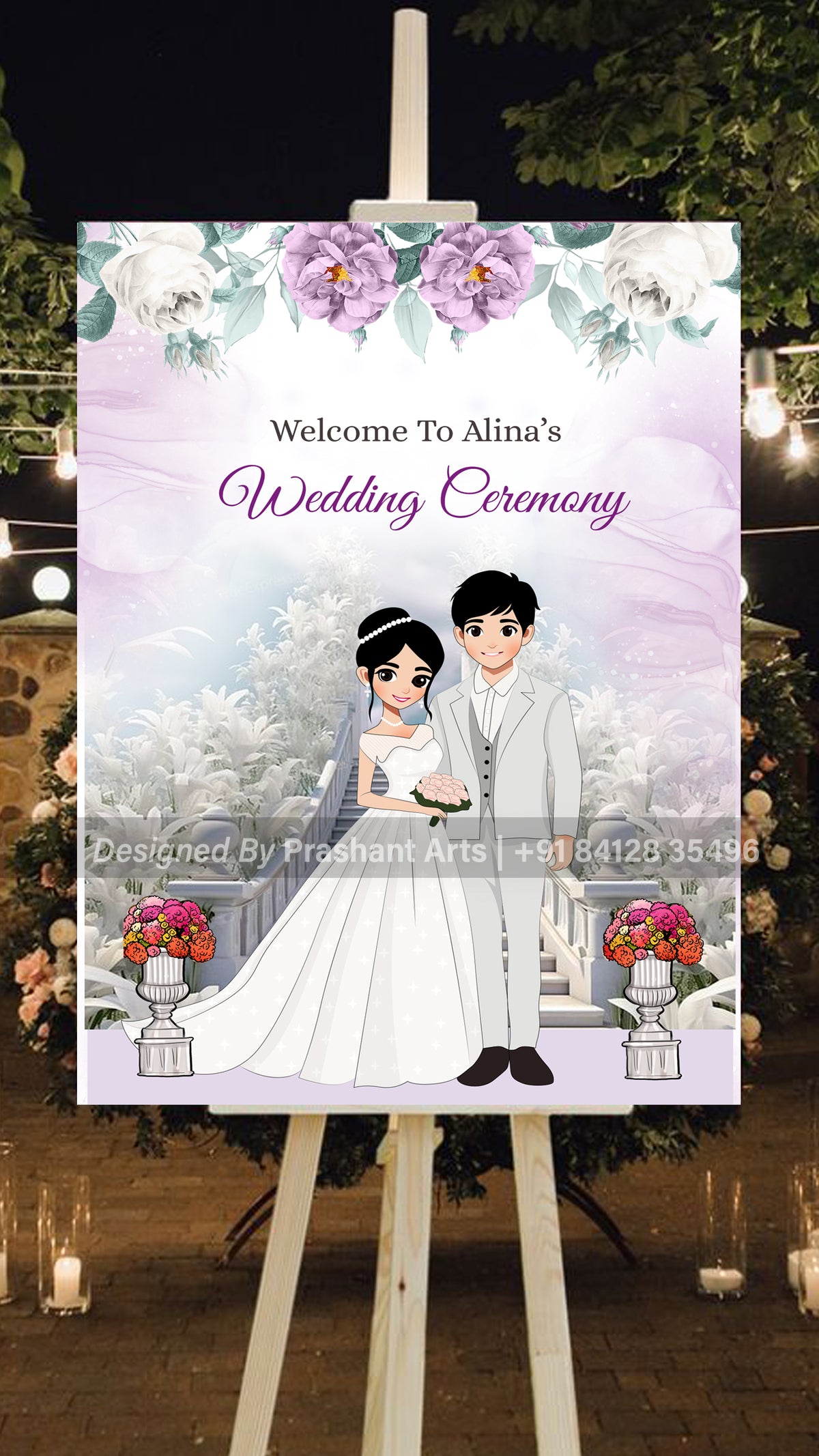 WC-008 | Wedding Welcome Board Ideas That Guests Will Love: Caricatures They'll Remember