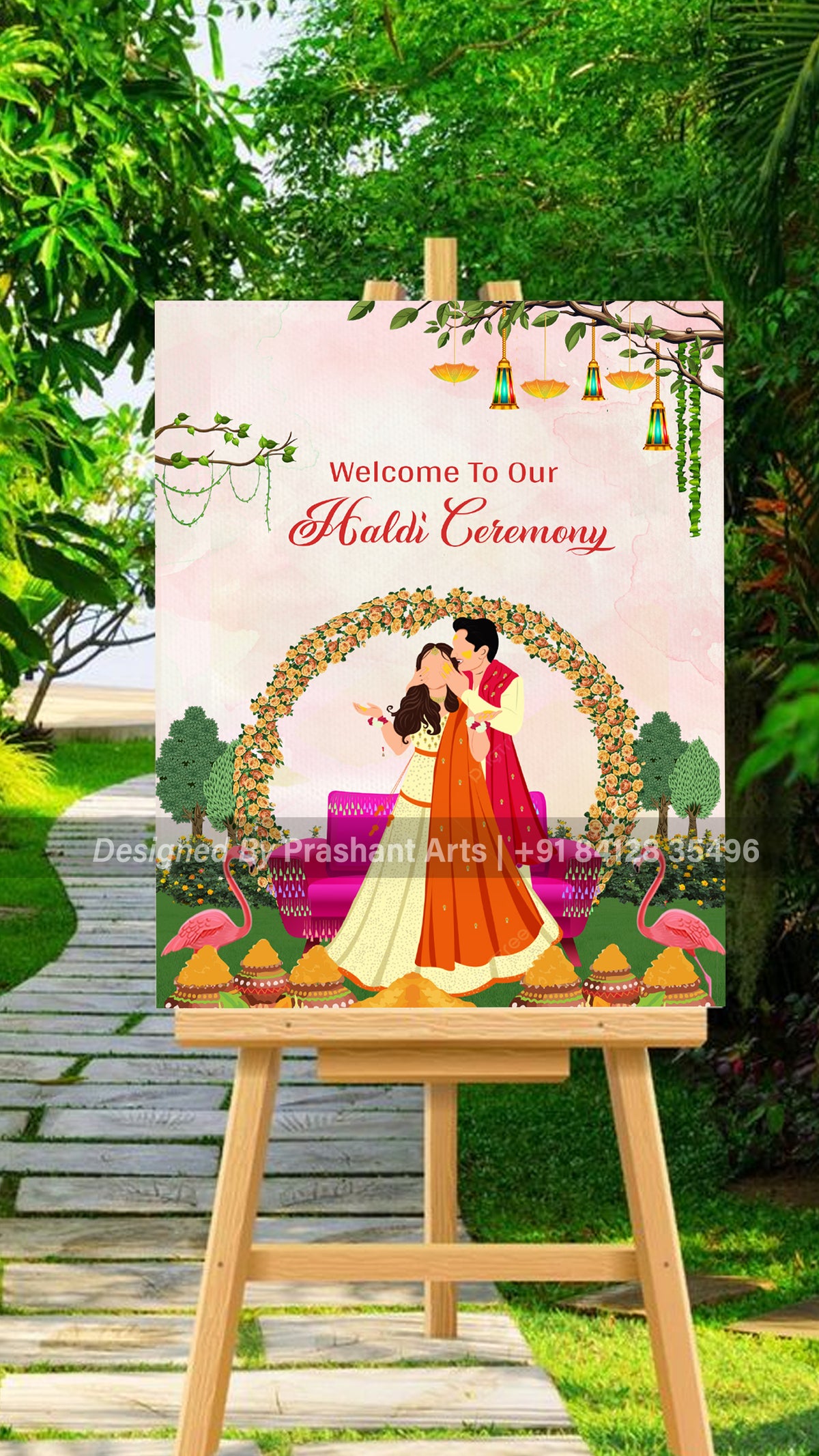 WC-009 | Make Your Haldi Ceremony Entrance Special: Get Your Caricature Welcome Board