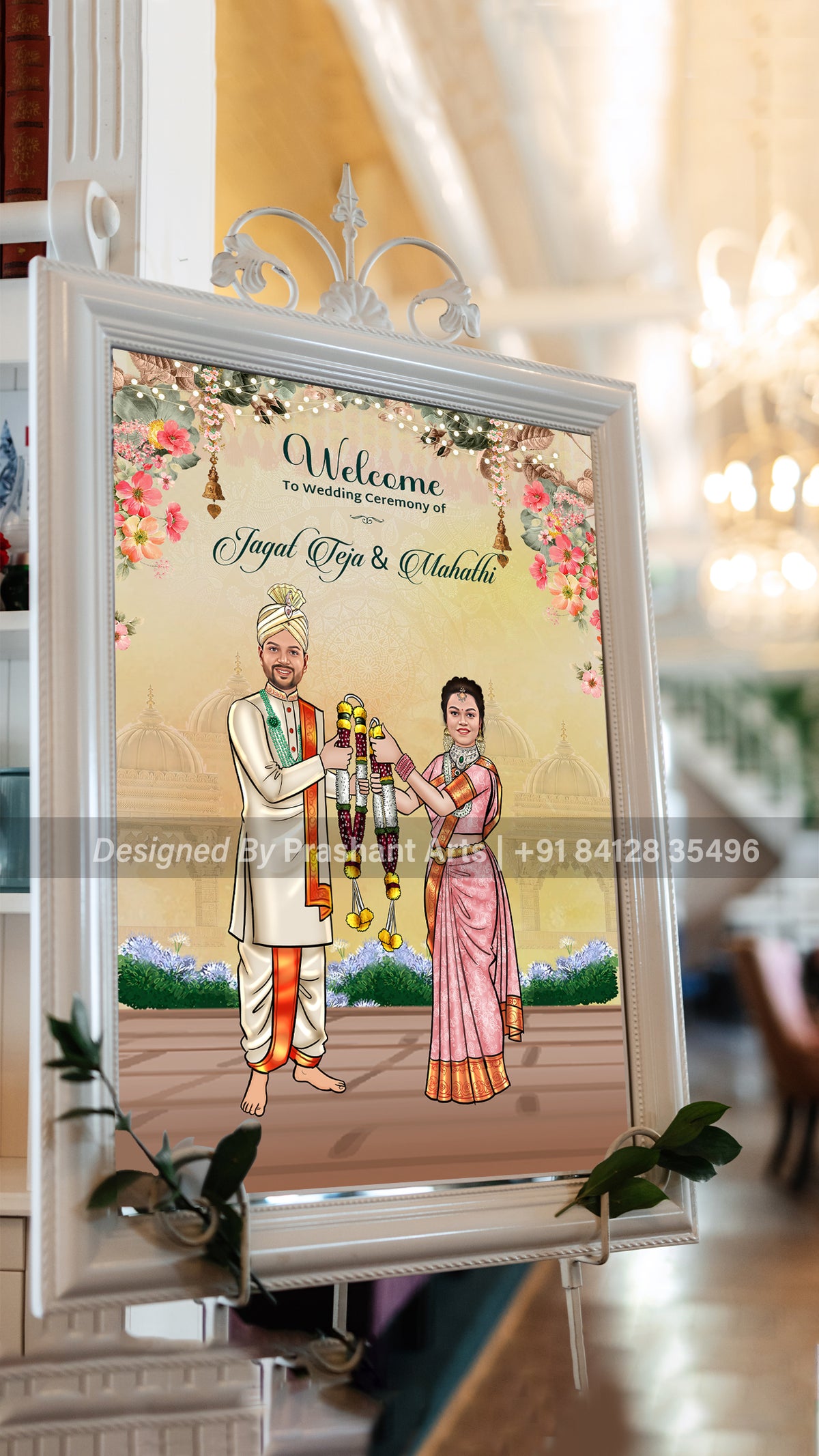 WC-017 | Wedding Welcome Board Ideas for a Unique Touch: Choose a Caricature