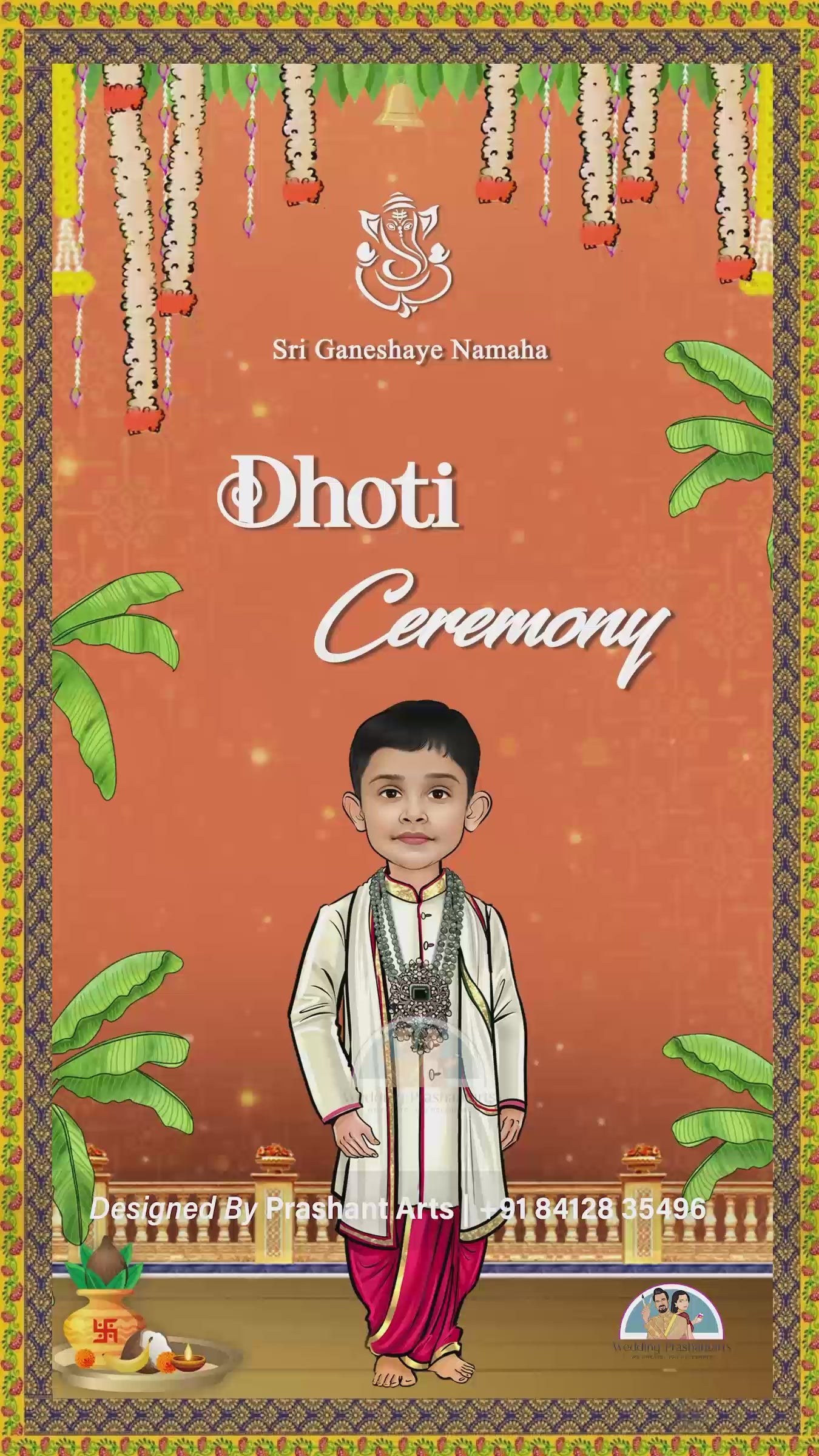 DCI-005 | Cultural Dhoti Ceremony Invitation – Designed for Precious Moments