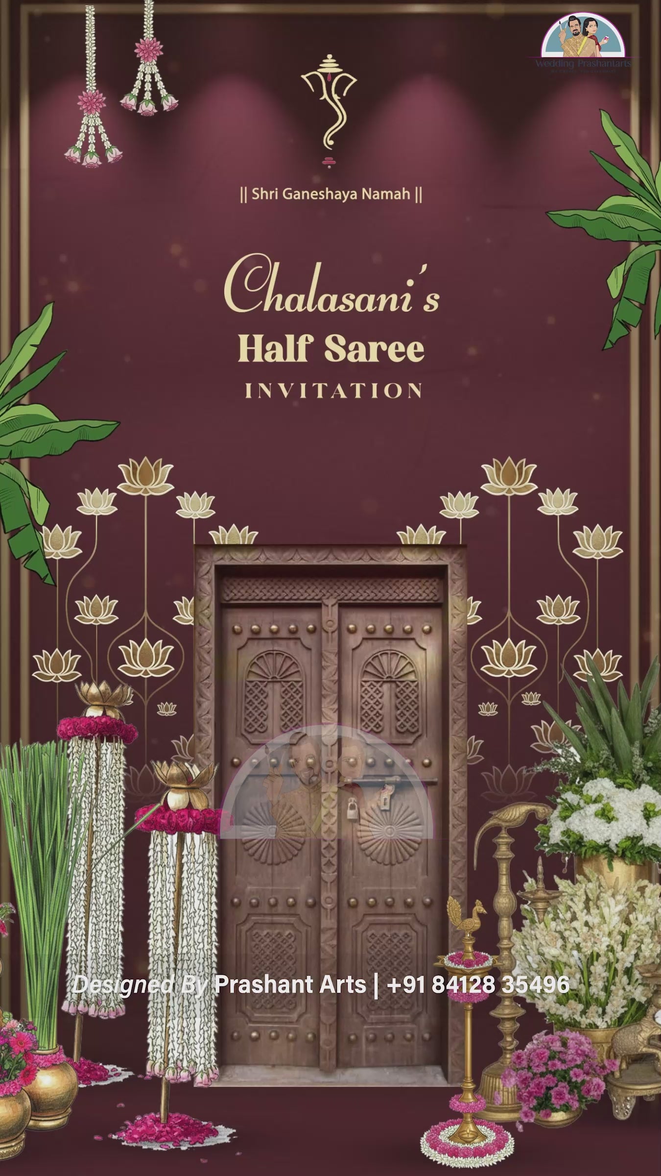 HSI-001 | Elegant Half Saree Ceremony Invitation – Customizable Digital Video