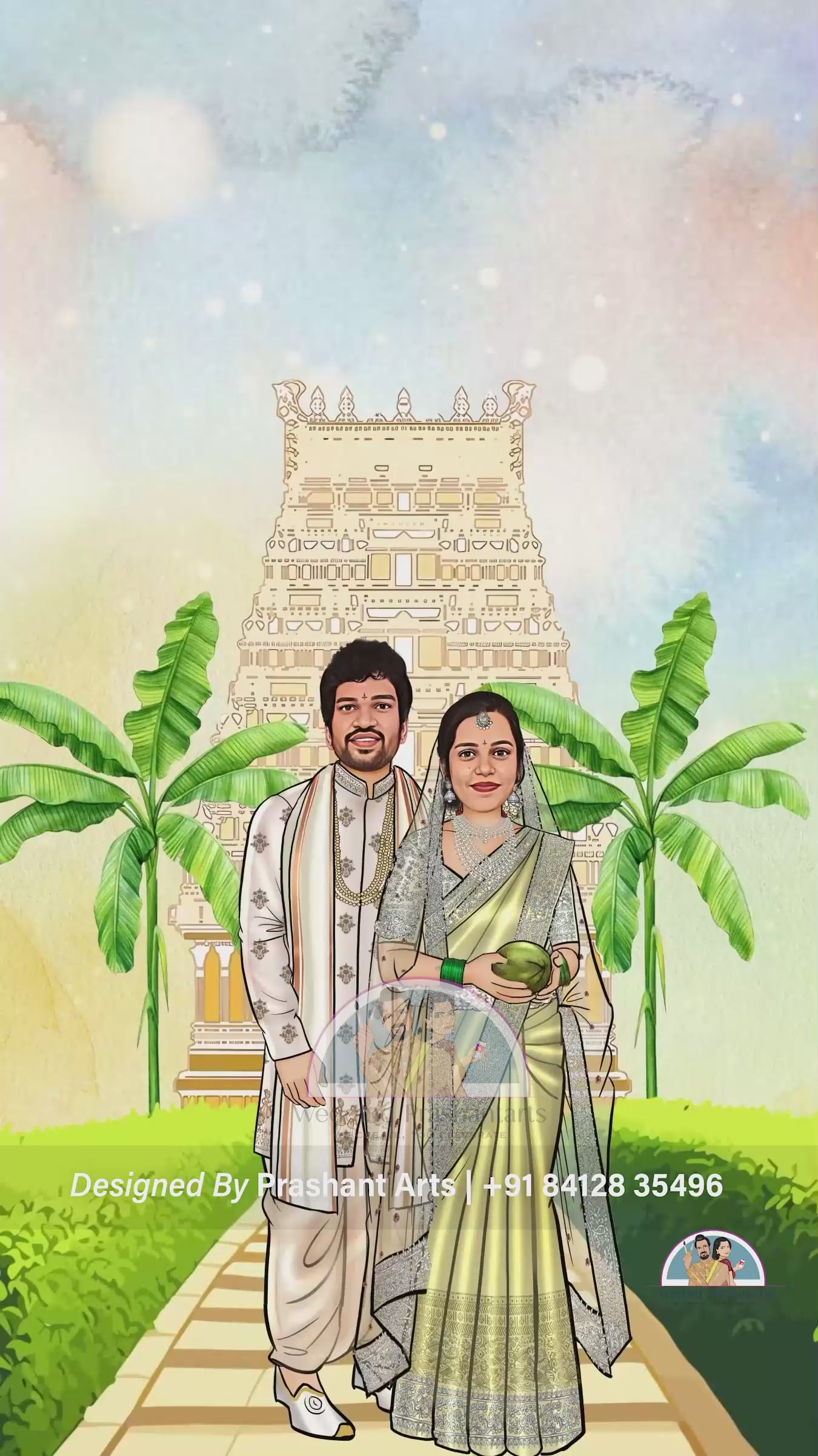 SIC-029 | Digital South Indian Wedding Invitation – Modern Touch to Tradition