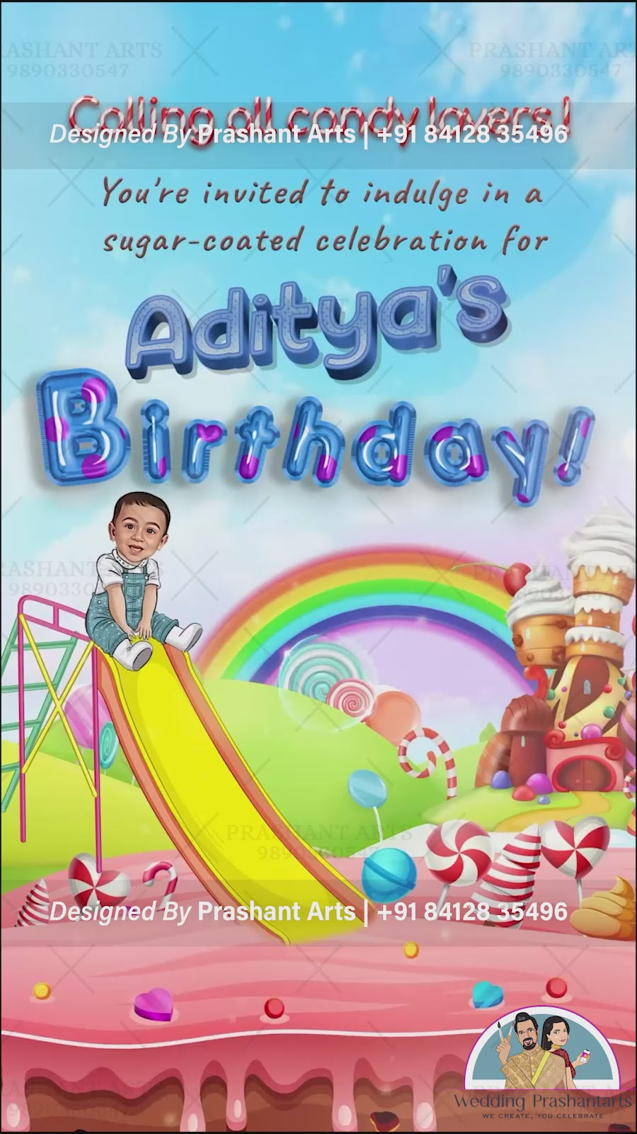 BDC-005 | Theme based caricature birthday Invitation Video