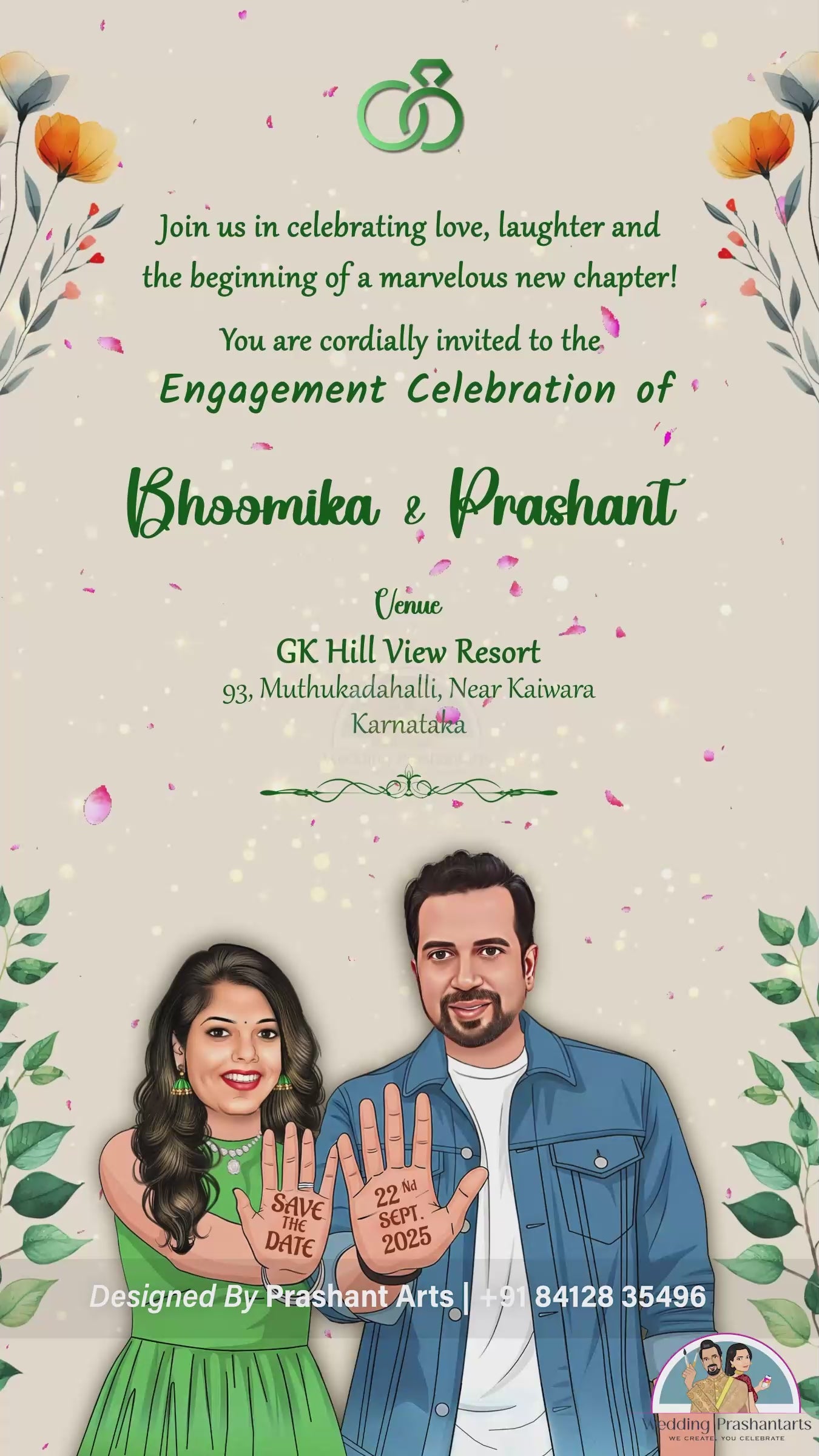 EGC-001 | Classic Engagement Caricature Invitation Video