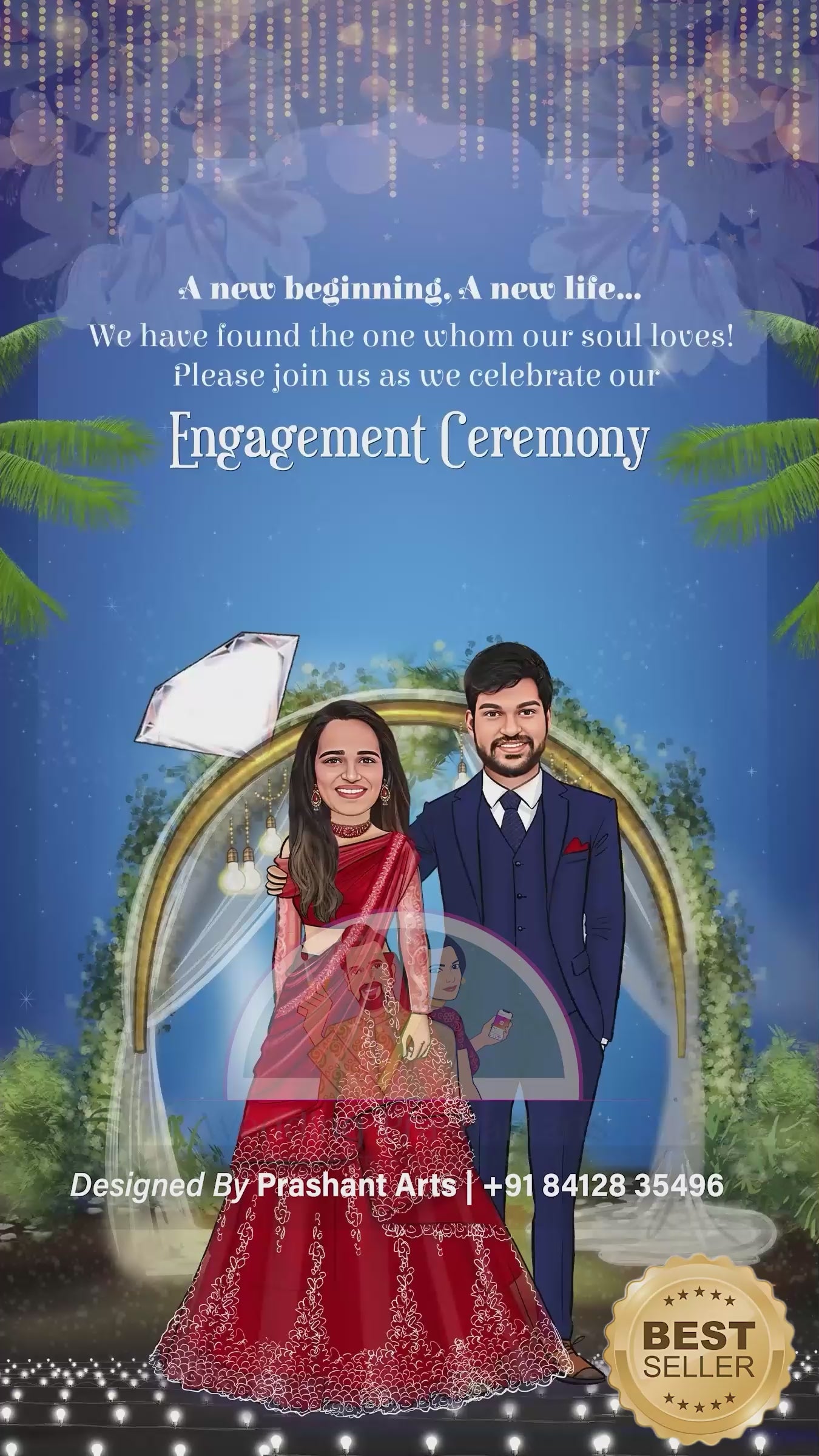 EGC-017 | Vintage Engagement Video Invitation - Retro-Inspired & Personalized