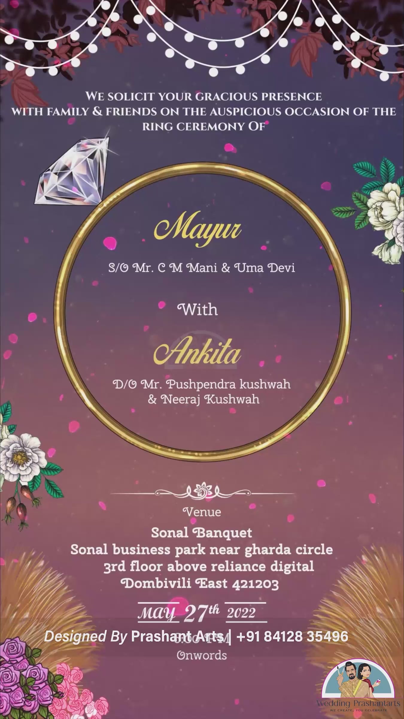 EGC-004 | Elegant and Enchanting Engagement Caricature Invitation