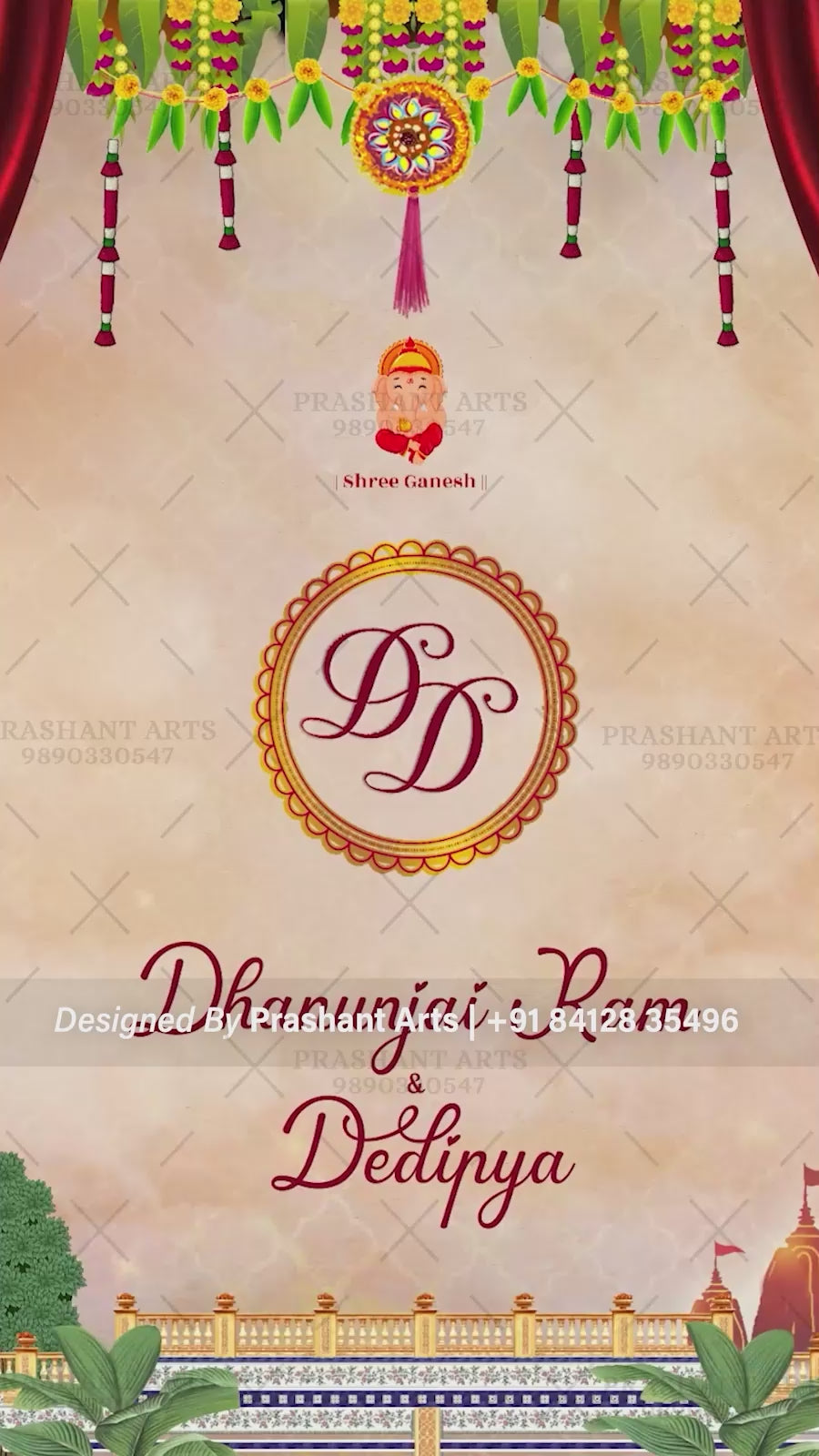 SIV-033 | Serene South Indian Wedding Invitation Video