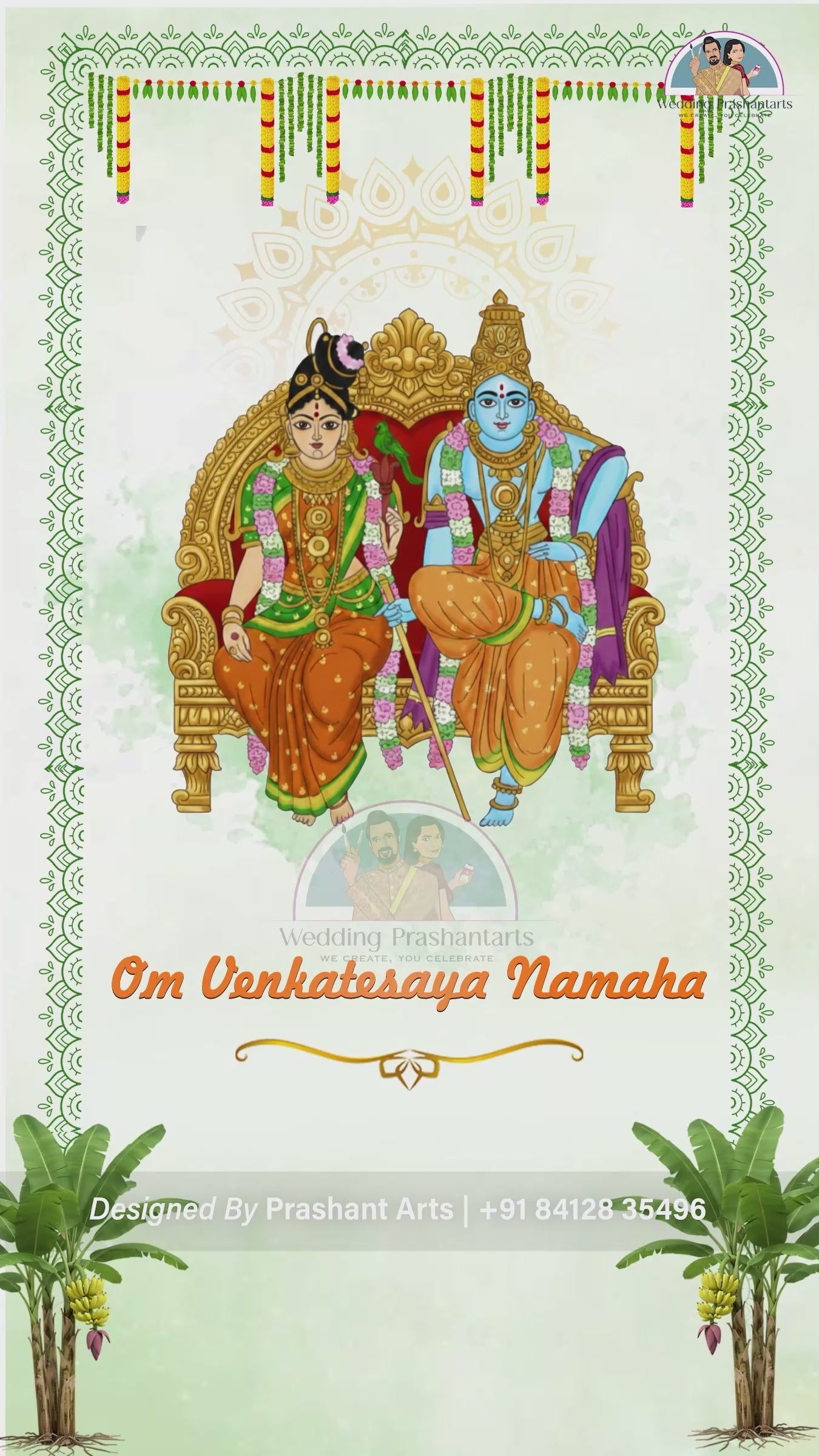 SIC-004 | Elegant Bapu Bomma Wedding Invitation | Traditional Indian Animated Invite | Telugu Digital Card