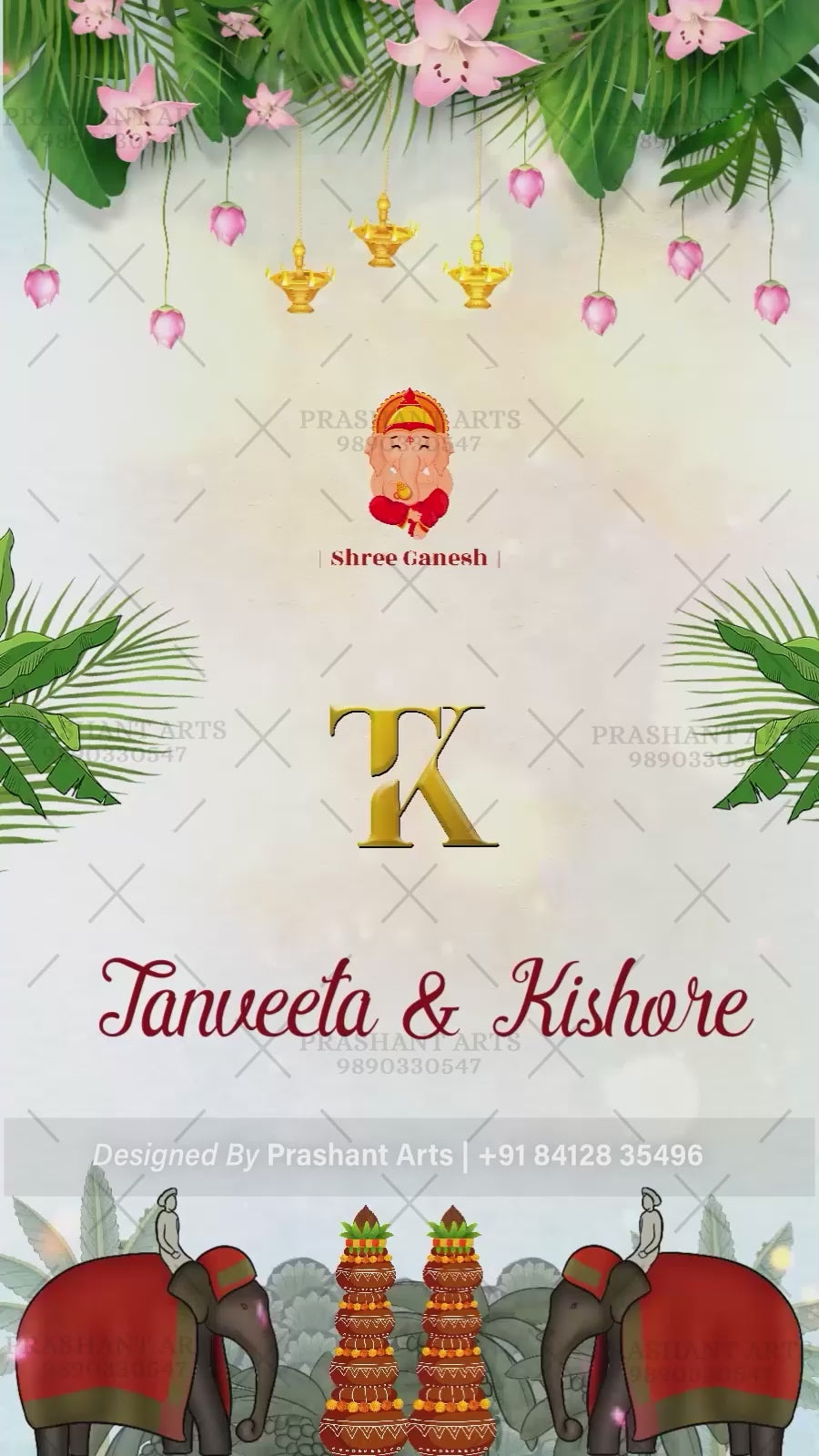 SIV-014 | Royal South Indian Wedding Video Invitation - Luxurious & Customizable