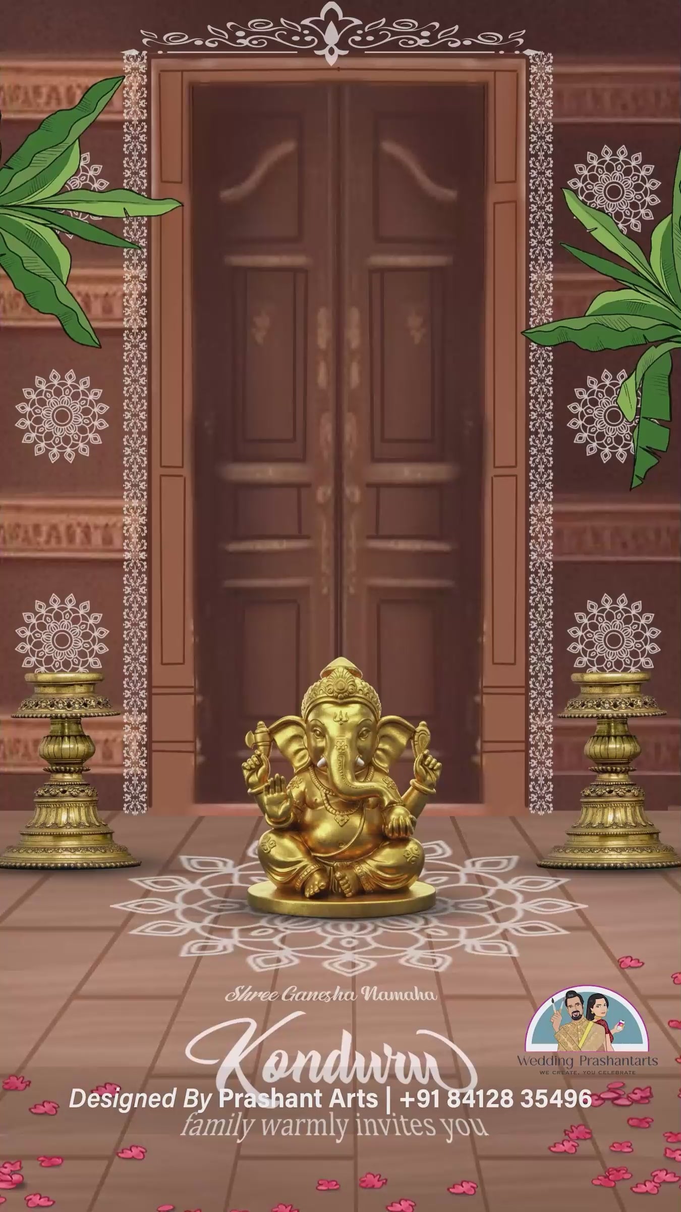 HSI-023 | Traditional Half Saree Function Video Invitation – Cultural Animation