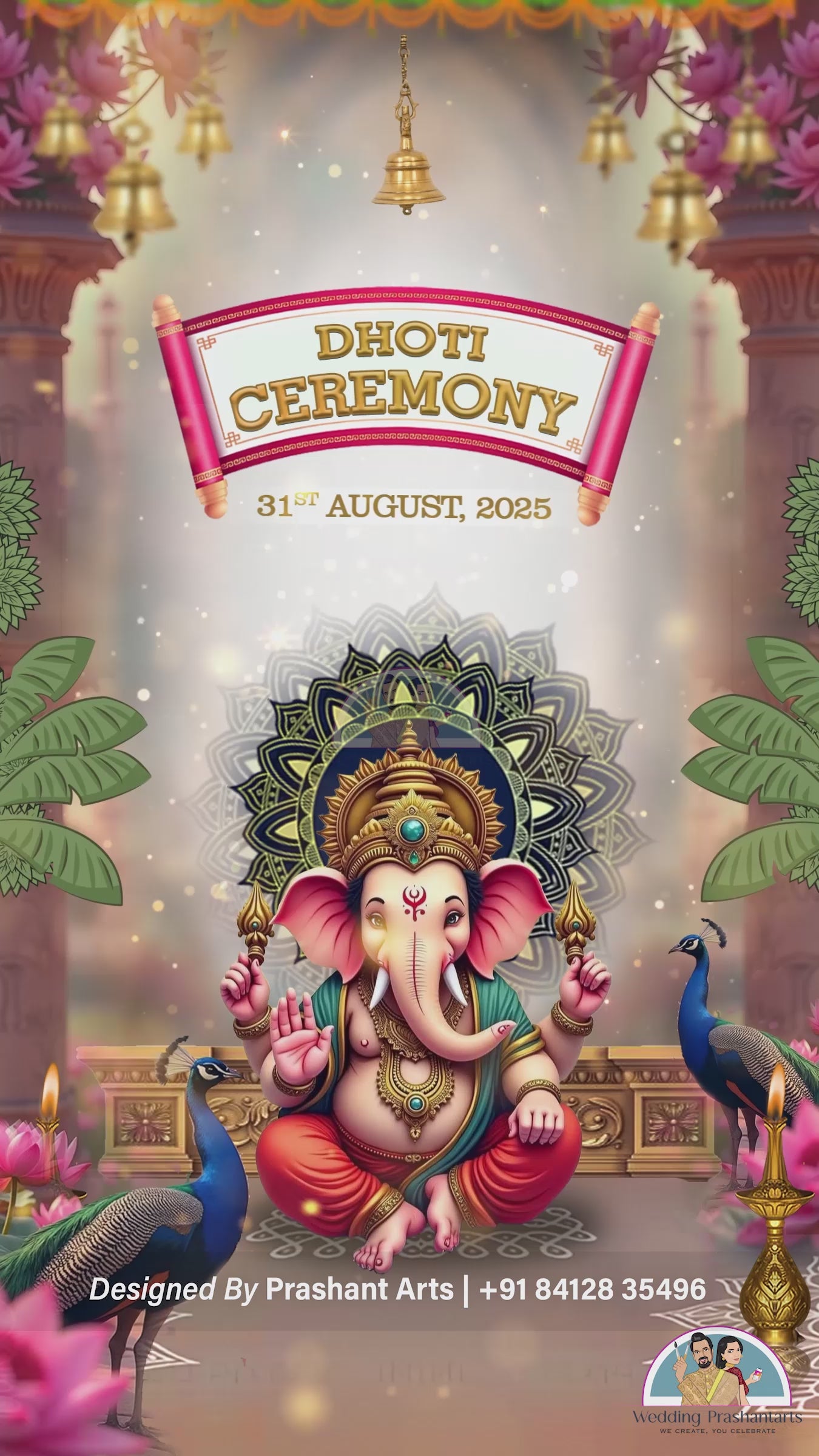 DCI-001 | Elegant Dhoti Ceremony Invitation – Traditional & Personalized