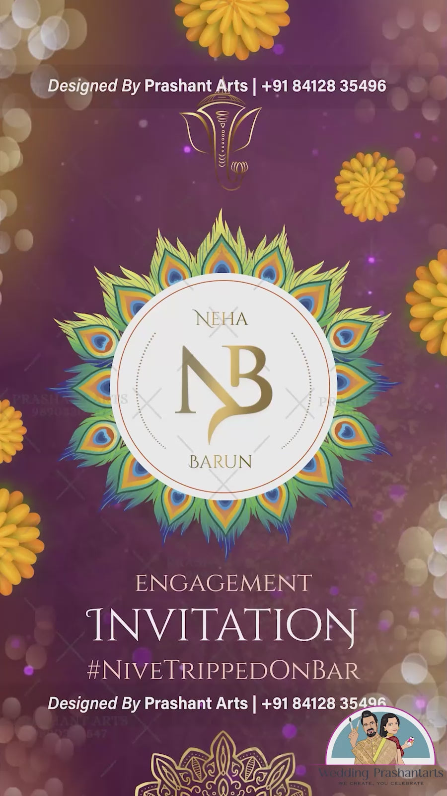 EGV-032 | Floral Engagement Video Invitation - Nature-Inspired & Fully Customizable