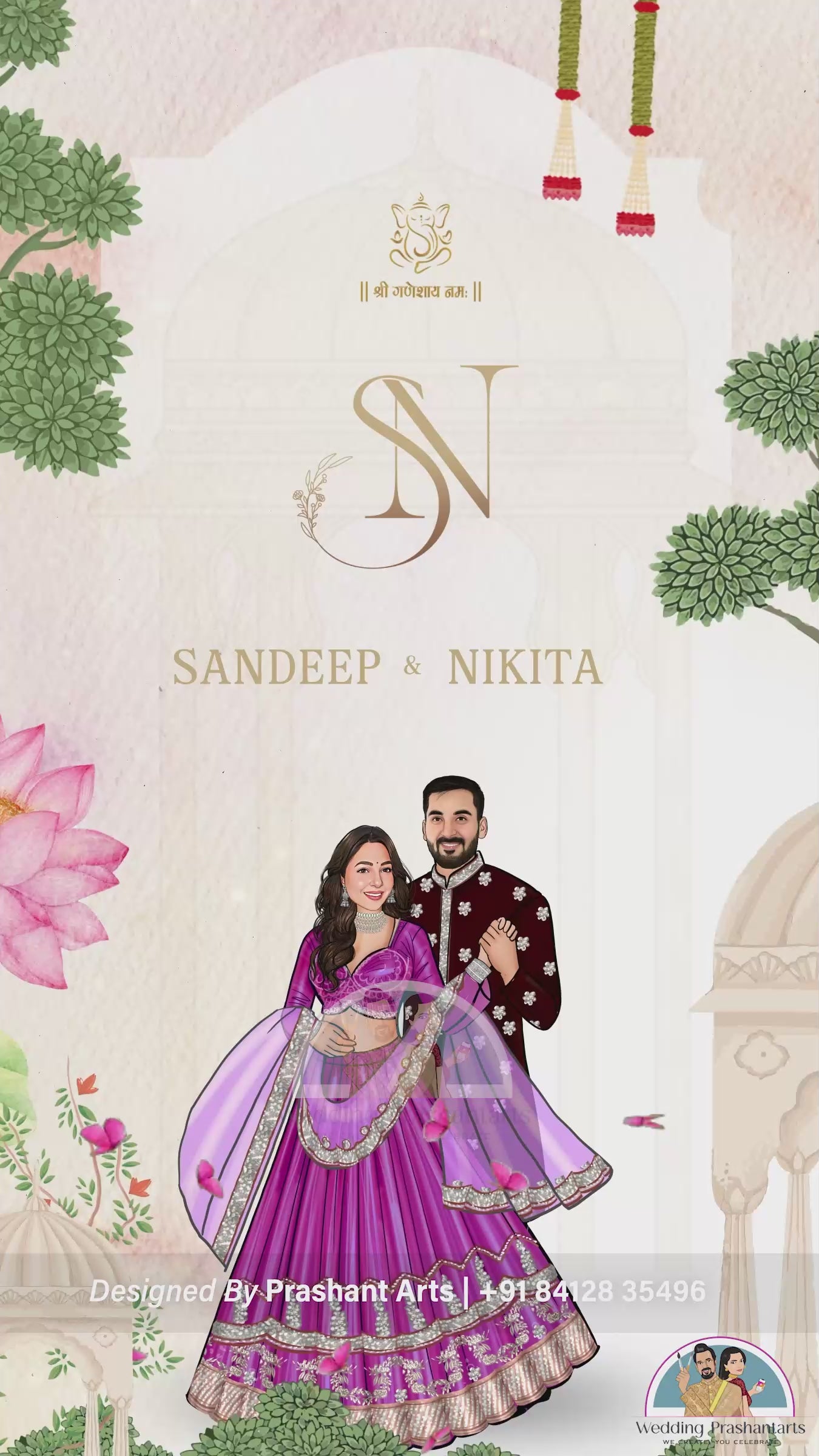 NIC-001 | Vibrant and beautiful North Indian wedding invitation