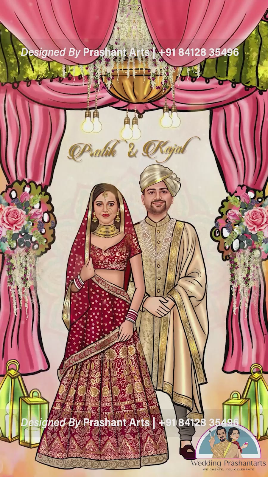 NIC-013 | Vibrant North Indian Wedding Video Invitation - Festive & Customizable