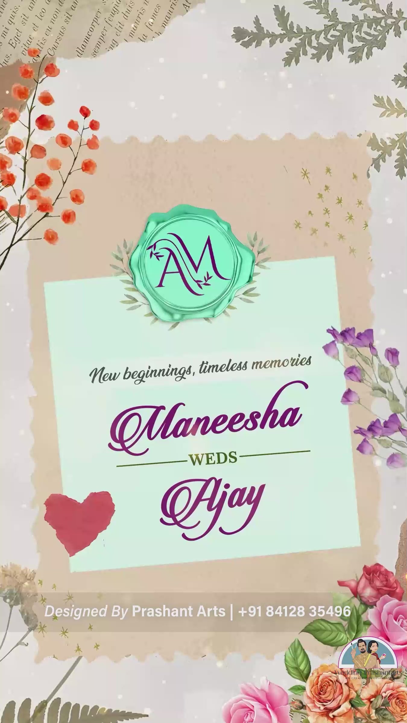 SBI-002 | Personalized Story Wedding Invite – Custom Illustration Card