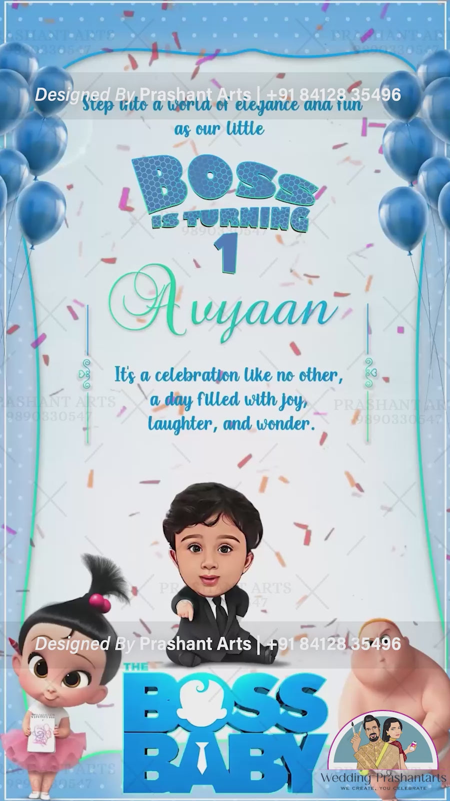 BDC-002 | Baby boss theme birthday invitation video