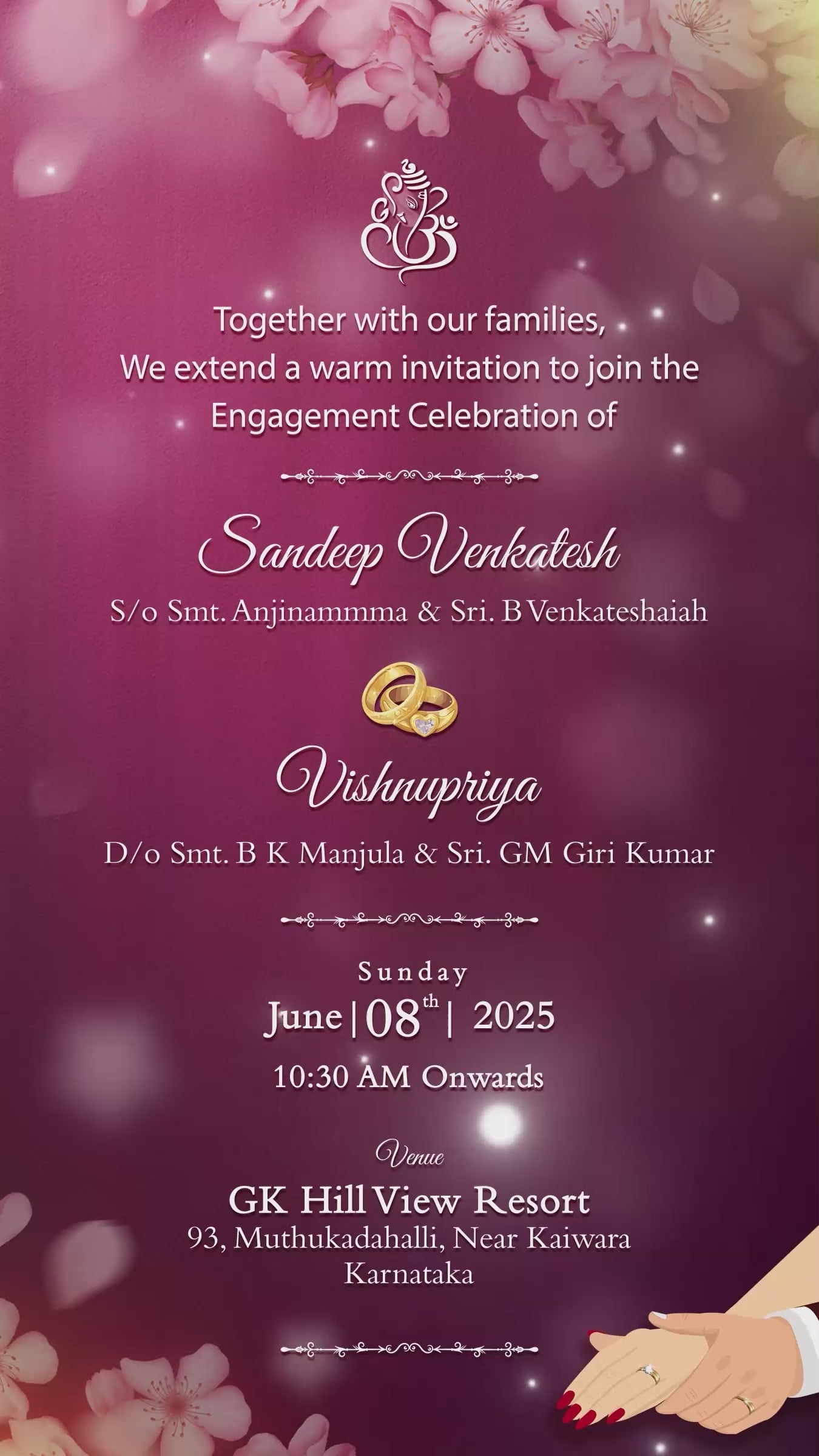 EGC-021 | Timeless Engagement Ceremony Invitation – Elegant & Customizable