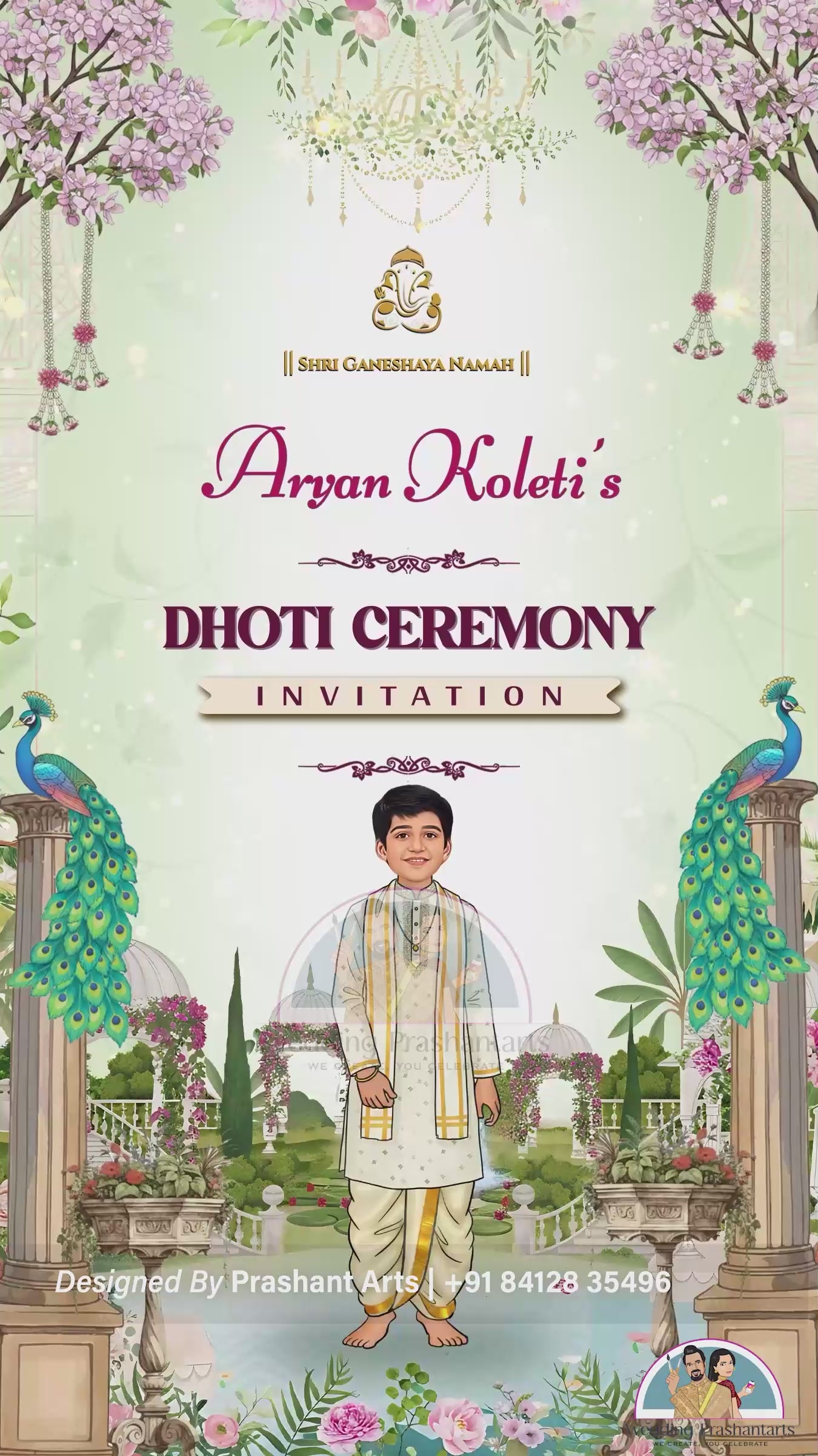 DCI-005 | Cultural Dhoti Ceremony Invitation – Designed for Precious Moments